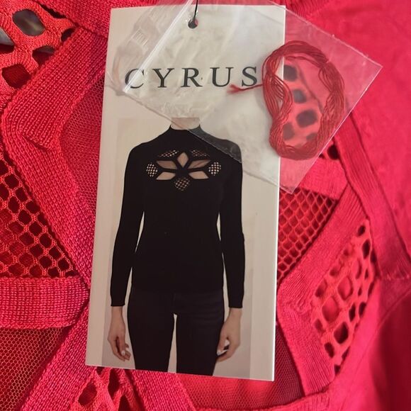 NWT CYRUS KNITS CUTOUT KNIT & Mesh Snowflake Front, Longsleeve Sweater S - Picture 4 of 9